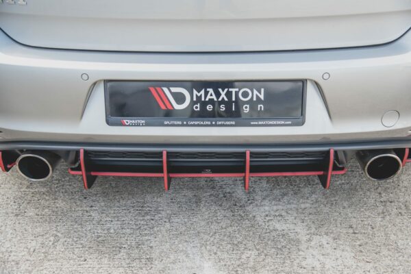 Maxton Design - Racing Rear Center Diffuser V.1 - VW Golf 7 GTI - red diffuser