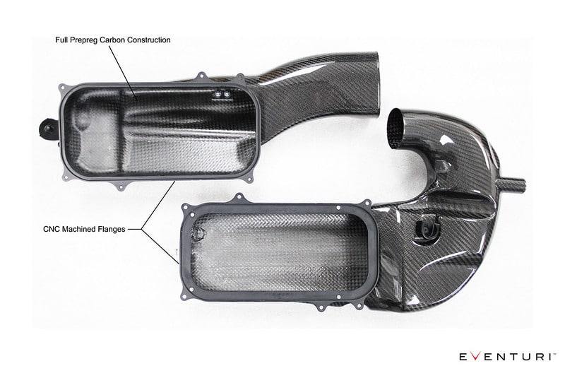 Eventuri Carbon Fiber Air Intake - Mercedes Benz C63 + C63S AMG (W205: S205: C205: A205) - intake oem en eventuri