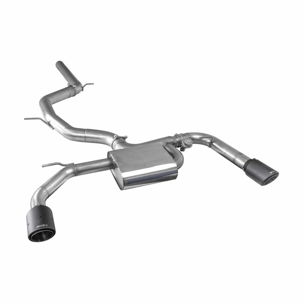 EGO-X - 3,5 inch (89mm) RVS Sportuitlaat met klep - VW Golf 8 GTI Clubsport / Edition 45