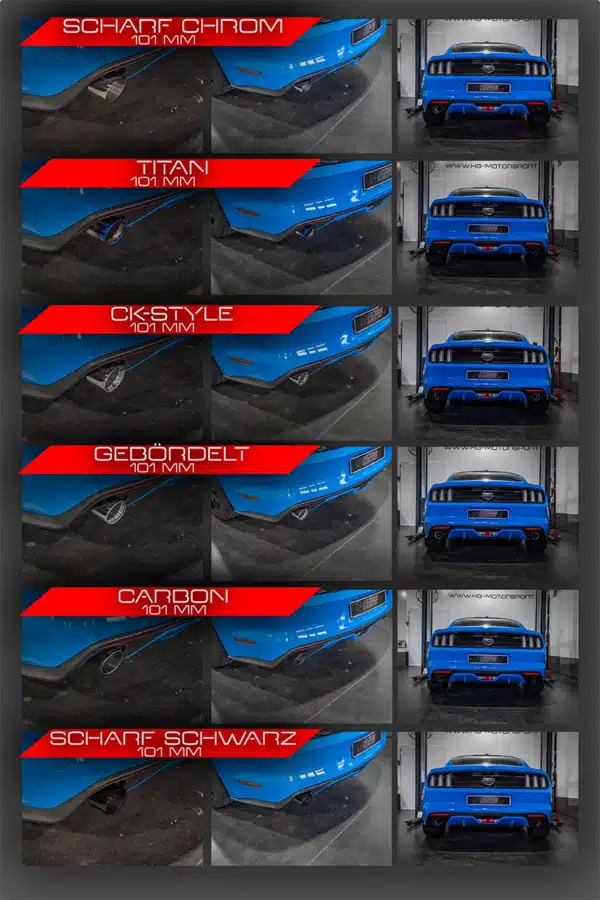 EGO-X - 3 inch RVS Sportuitlaat met klep - Ford Mustang VI 2.3 EcoBoost - HGBXAGAFO10
