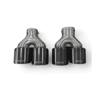 Bull-X Zwart RVS EGO-X uitlaatsierstukken - 1x64mm + 1x76mm - Alleen voor EGO-X uitlaten zwarte sierstukken