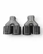 Bull-X RVS Uitlaatsierstukken - Y-Style RondSchuin - ZWART - EGO-X - Set van 2