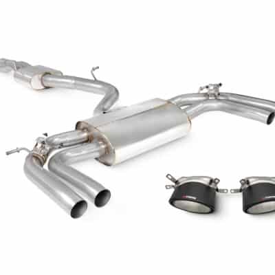 Scorpion RVS Sportuitlaat - Audi RS3 8Y Sportsback (OPF) - Met klep - Resonated uivoering met Carbon Fiber ovale uitlaatsierstukken