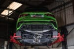 Scorpion RVS Sportuitlaat - Audi RS3 8Y Sportsback (OPF) - Met klep - Resonated uivoering met Carbon Fiber ovale uitlaatsierstukken gemonteerd en zichtbaar van de onderkant van de auto