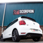 Scorpion RVS Sportuitlaat - VW Polo GTI 6C 1.8 TSI - non-resonated - Polished sierstukken - SVWS051 - gemonteerd